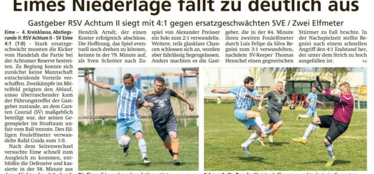 Eimes Niederlage fällt zu deutlich aus!